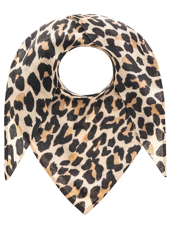 Zwillingsherz Kaschmir-Dreieckstuch "Leo" in Beige - (L)180 x (B)70 cm - onesize