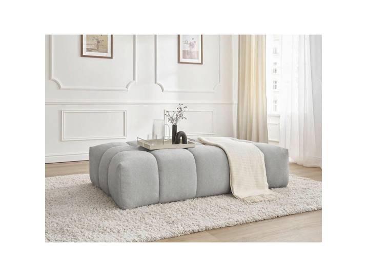 Hocker Everest, Hellgrau, Kunststoff, rechteckig, 166x100x40 cm, Wohnzimmer, Hocker, Sitzhocker