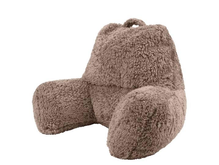 Coussin de soutien en polaire sherpa brun moka