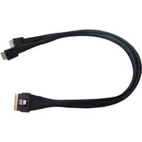 SFF-8654 > 2x SFF-8611 NVMe-Kabel 8654-8611-205 schwarz, 50cm