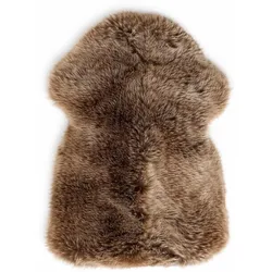 FELL Öko Schaffell Lammfell Ice Brown ca. 105 cm