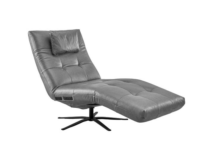 Pure Home Comfort Relaxliege, Fango, Metall, Echtleder, Rindleder, Füllung: Schaumstoff, 82x53-115x156-206 cm, motorische Relaxfunktion, Wohnzimmer, Sessel, Relaxliegen