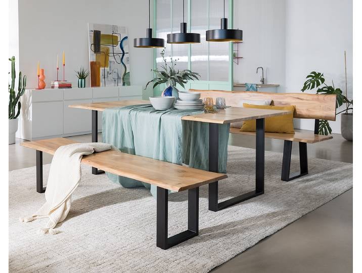 Sitzbank AKAE 200cm Schwarz/Braun