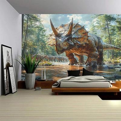 Ein Wald Dinosaurier Wandteppich Wandkunst große Wandteppich Wandbild Dekor Fotografie Hintergrund Decke Vorhang Haus Schlafzimmer Wohnzimmer Dekoration