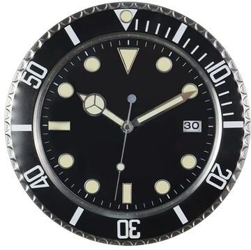 Discount Dollar Deals Luxury Creative Wall Clock, Modern Metal Design Art Wall Clock Home Large Digital Luminescent Bedroom Decoration Clock black