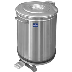 Virtus Abfalleimer in Edelstahl auf Rädern mit Fußbedienung, 90 Liter (9025IB)