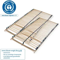 Sleepneo Lattenrost 180x200, Lattenrahmen aus Buche, 7 Komfortzonen, 28 Latten, Federholzrahmen Made in Germany, aus 2x 90x200cm Traglast 150Kg