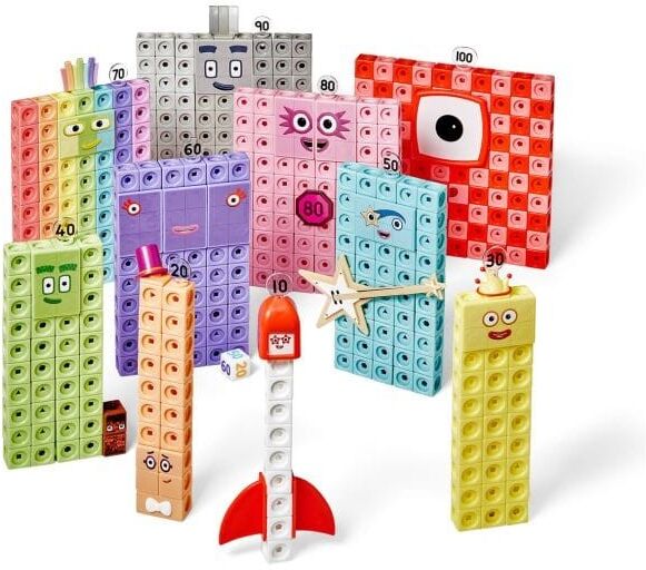 Numberblocks Heroes to Zeroes Activity Set - MathLink Cubes for Learning Math Practice - 10 Numberblocks Characters