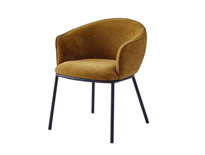 Fauteuil de table en tissu luxury moutarde