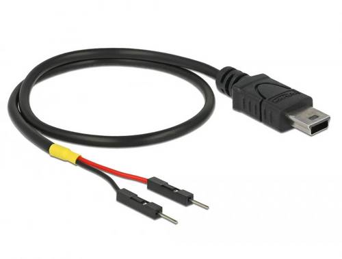 Delock USB-Kabel USB-Mini-B Stecker, Pfostenstecker 2pol. 0.30m Schwarz 85414