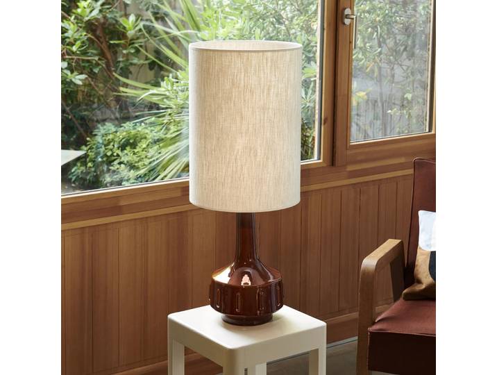 Jimmy Tischlampe, braun/beige, Höhe 83 cm - MARKET SET - Wohnzimmer - Keramik - Mit Schirm