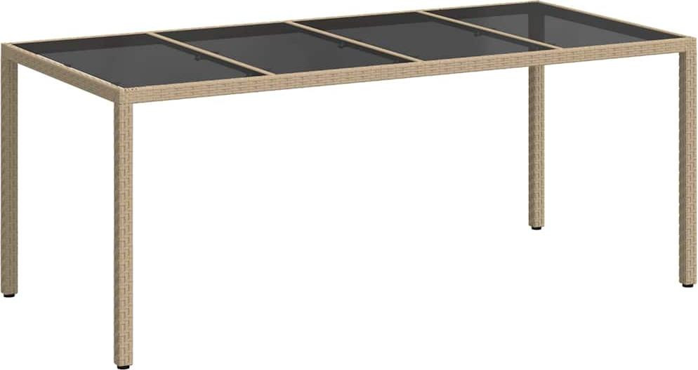vidaXL Tuintafel van polyrotan in beige