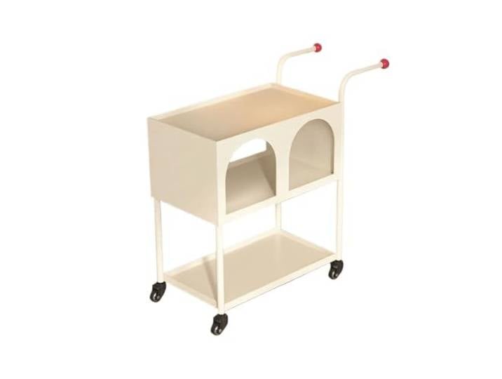 9bbhfJw4R Couchtisch im Landhausstil Moderner, minimalistischer mobiler Retro-Aufbewahrungswagen(Weiß)