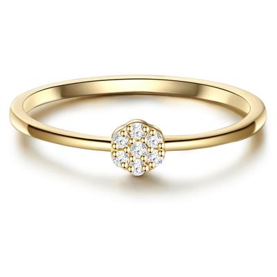 Solitärring GLANZSTÜCKE MÜNCHEN "GSM393" Gr. 48, gelbgold, Fingerringe, Damen, 48, 4,2mm, mit Zirkonia-Stein