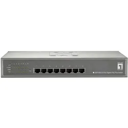 LevelOne Level One GEP-0822: 8Port PoE Switch (8 Ports), Netzwerk Switch, Grau
