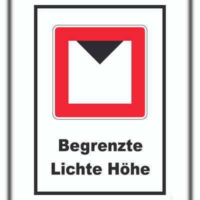 HB-Druck Begrenzte lichte Höhe über Wasserspiegel Schild mit Symbol und Text A4 (210x297mm)