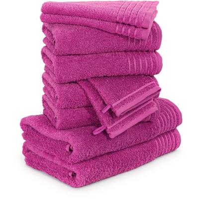 Handtuch Set MÖVE "New Classic", pink (raspberry), 10, Walkfrottier, Walkfrottier, Obermaterial: 100% Baumwolle, Handtuch-Sets, Waschhandschuhen, Gäste-, Hand- und Duschtüchern, 100% Baumwolle