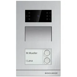 Busch-Jaeger Türstation Aufputz alu 2RT LAN H81316P2-A-03 mit Kamera mit Infoschild