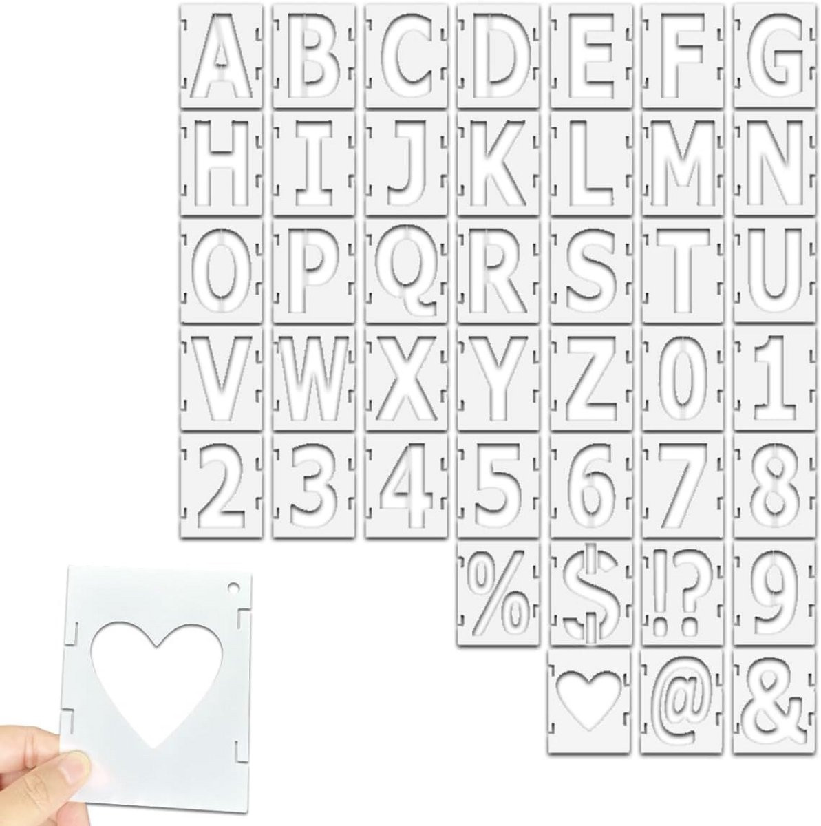 Cijfers en Letter Sjabloon Set - Herbruikbaar Stencil voor Knutselen en Decoratie - 7,6 cm
