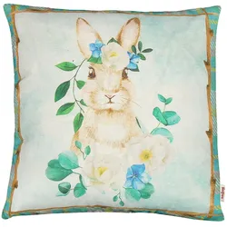 KISSENHÜLLE Hase Josefine romantisches Landhaus Design Kaninchen Alloverdruck 30/50 cm