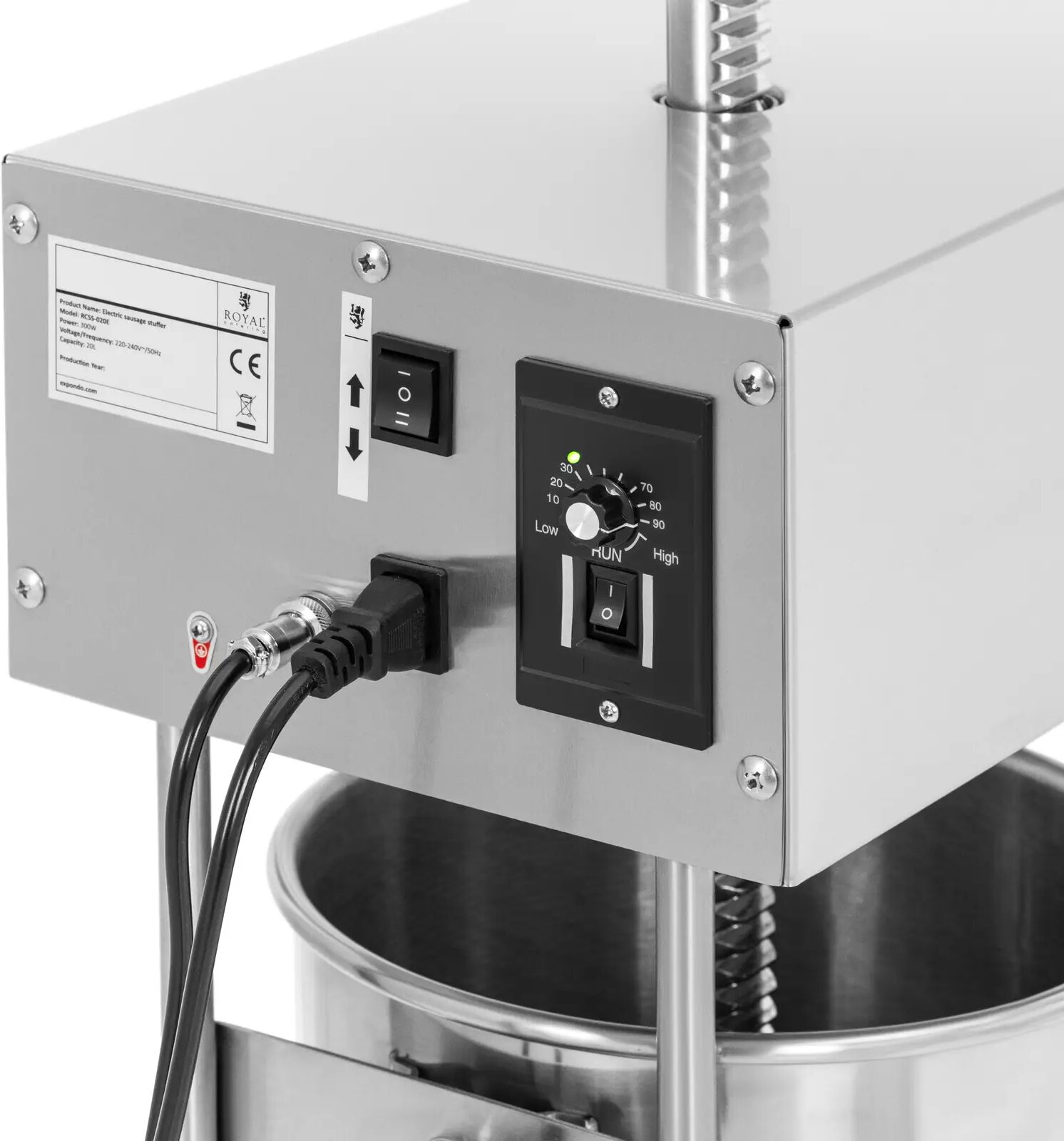 Wurstfüller - 20 L - elektrisch - inkl. 4 Füllrohre - Royal Catering RCSS-020E