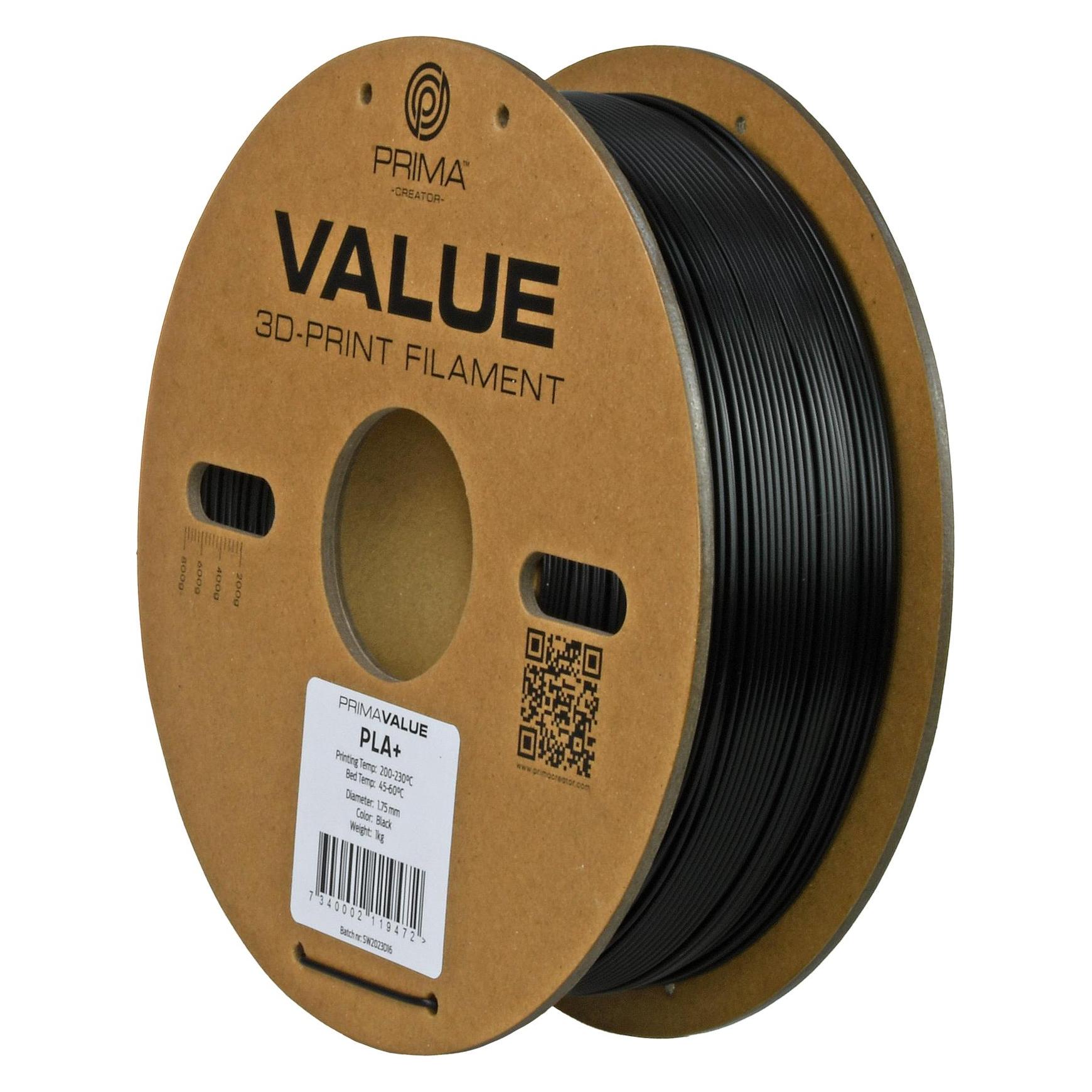 Prima Creator PrimaValue PLA+ (PLA, 1000 g, 2.85 mm) (PV24-PLA-285-1000-BK)
