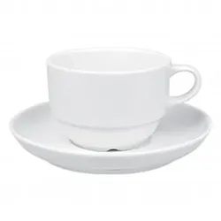 Güral Delta Weißes Porzellan Teetassen-Untertassen-Set, 12er-Pack (Tasse NICHT enthalten)