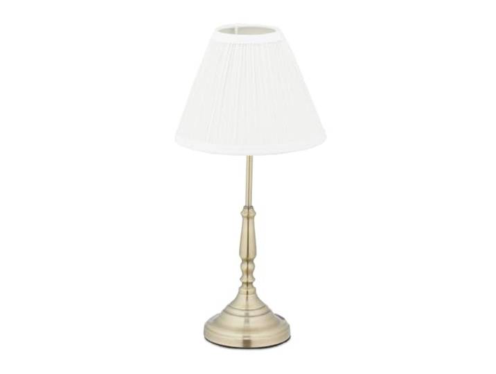 Relaxdays Tischlampe Nachttischlampe, weiß/gold