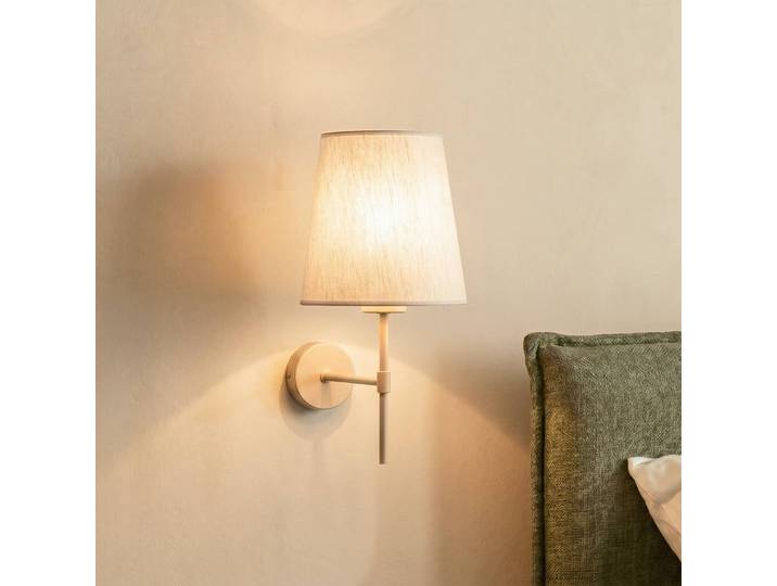 Wandlampe Elizabeth TK Lighting, dimmbar, creme / amber, für Wohn- / Esszimmer, Textil / Stoff / Seide, Modern, Wandleuchte, Wandlampe Innen