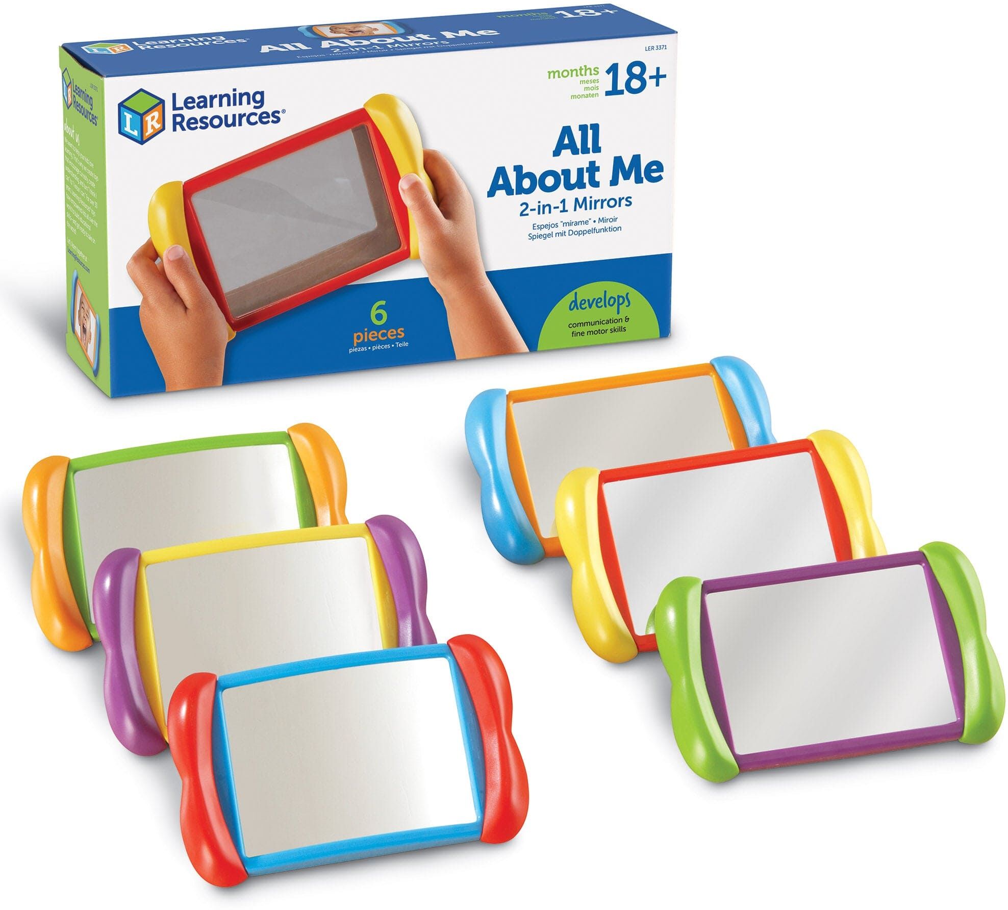 Learning Resources All About Me 2-in-1 Mirrors Set for Kids - Dual Reflection, Emotion Exploration, Durable Design - Ages 3 and Up