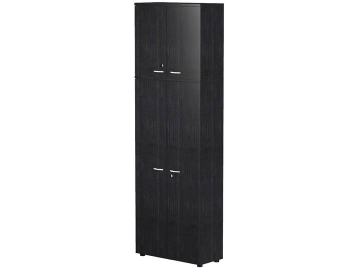 Placard Spacio H. 250 x L. 80 cm corps noir portes noir