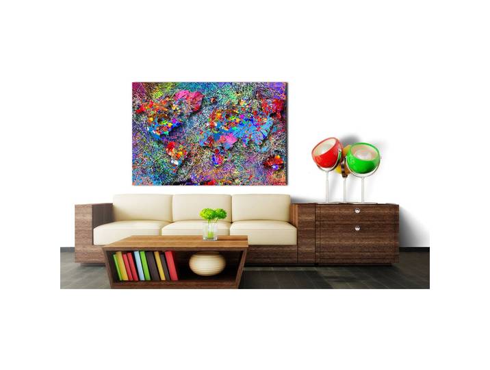 Tableau déco Jackson Pollock Inspiration Lin Multicolore 60 x 40cm