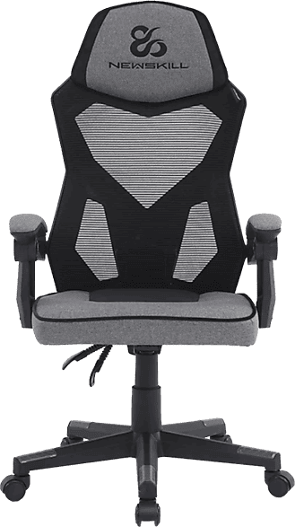 Silla gaming - Newskill Eros Mesh, Carga máx. 150 kg, Respaldo mallado, Tela transpirable, Gris