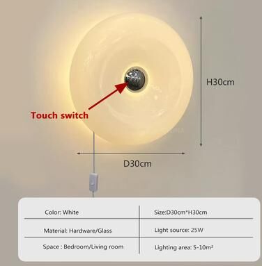 Trendy Discount Goods Donut Glass Wall Lamp LED Ambient Light With USB Plug Touch Switch Tricolor Lighting For Living Room Bedside white