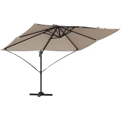 vidaXL Freischwingender Sonnenschirm Taupe Polyester Groß Faltbar
