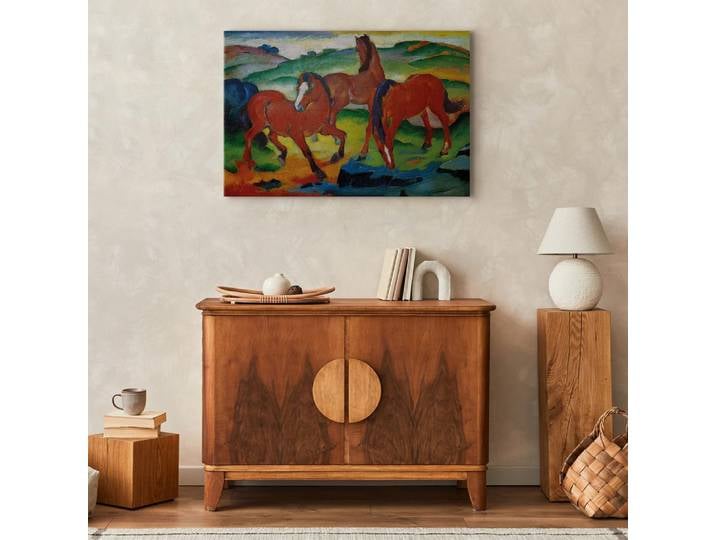 Toile les chevaux rouges Feutre Marron/Marron 60 x 40cm