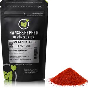 Hanse&Pepper Gewürzmischung Memphis Rub Spicy Kiss, für Fleischgerichte, Trockenmarinade, vegan, im Beutel, 300 g