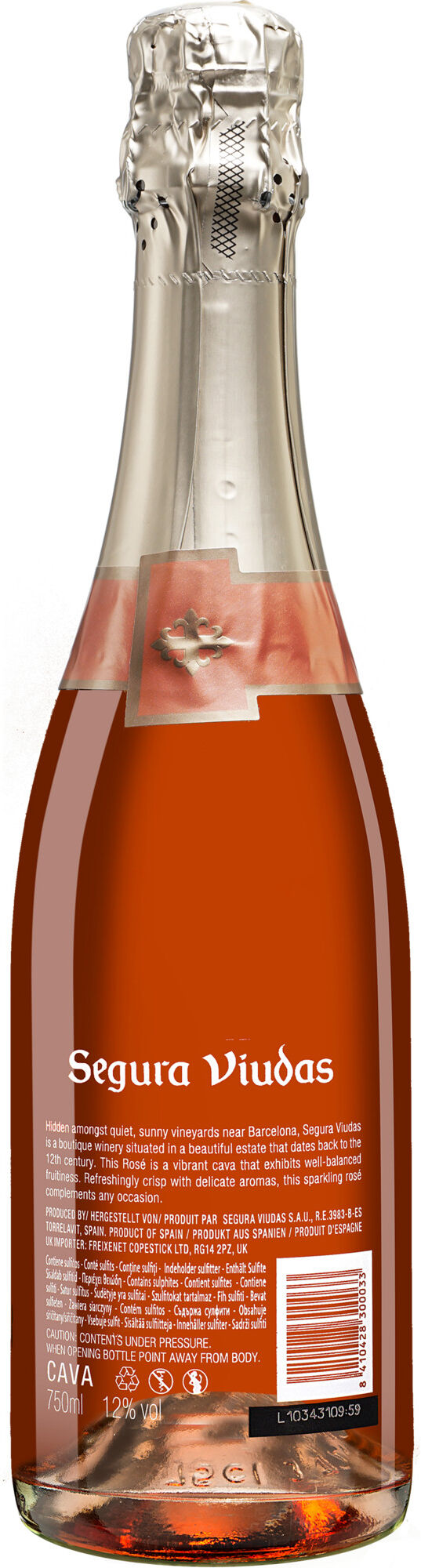 Segura Viudas Cava Rosé Brut 12% Vol. Trocken aus Spanien