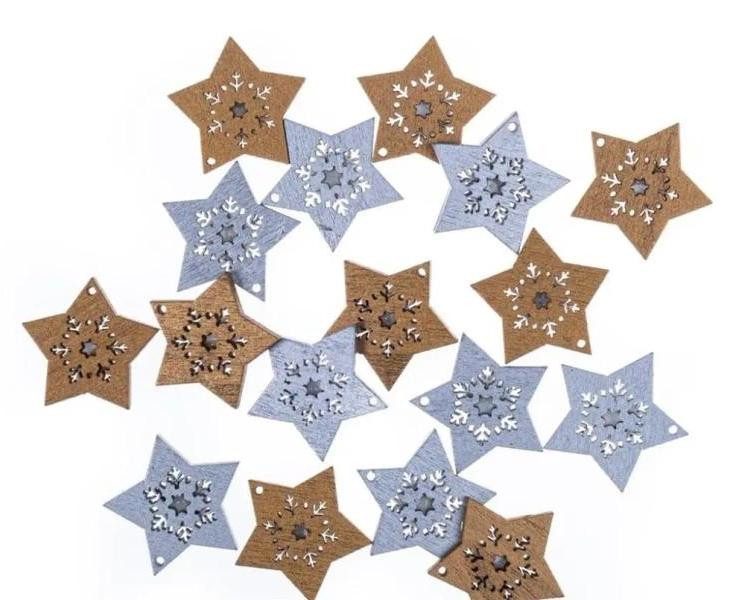 Dalprint dpCraft Zelfklevende houten sterren, 16 stuks