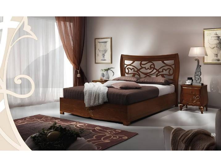 JVmoebel Bett Ästhetisches Holz-Bett in warmen Brauntönen für elegantes Wohnen (1-tlg), Made in Europa