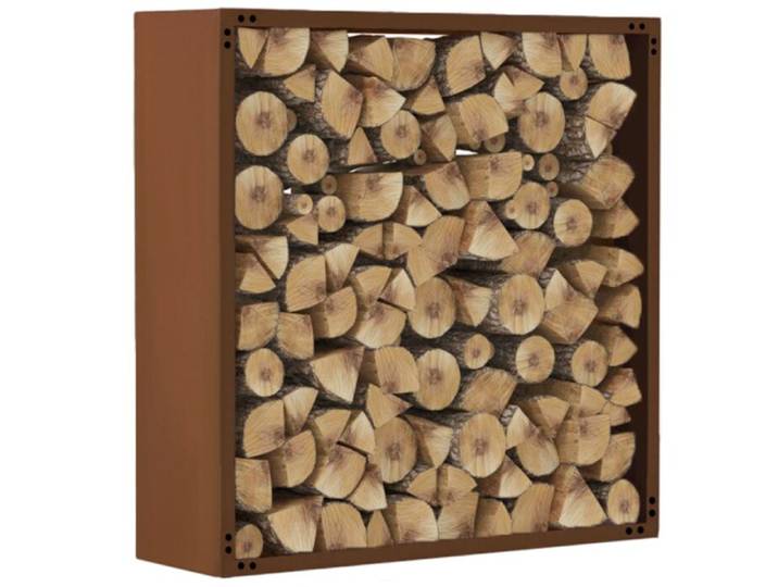 Kaminholzregal Modular Seitenwände, 2 Stk. Metall Naturrost