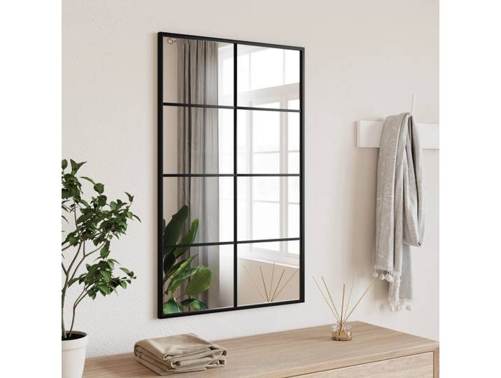 Miroir mural noir 50x80 cm, rectangulaire en fer, décoration de maison, chambre à coucher, miroirs décoratifs