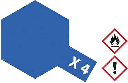 Tamiya Acrylfarbe Blau (glänzend) X-4 Glasbehälter 23ml