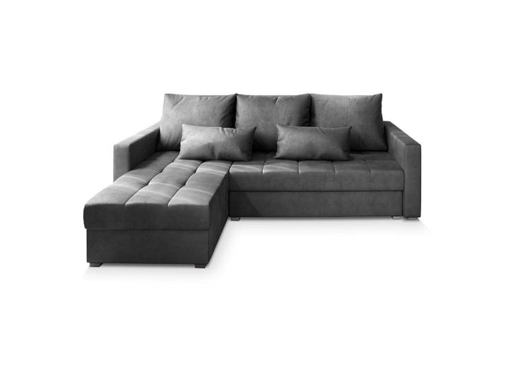 ECKSOFA KOS PIK M Grau Velours-Stoff mit Schlaffunktion