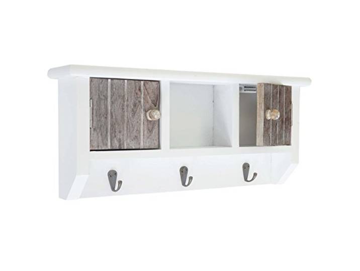 Mendler Schlüsselbrett HWC-A48 Massiv-Holz - Shabby braun-weiß