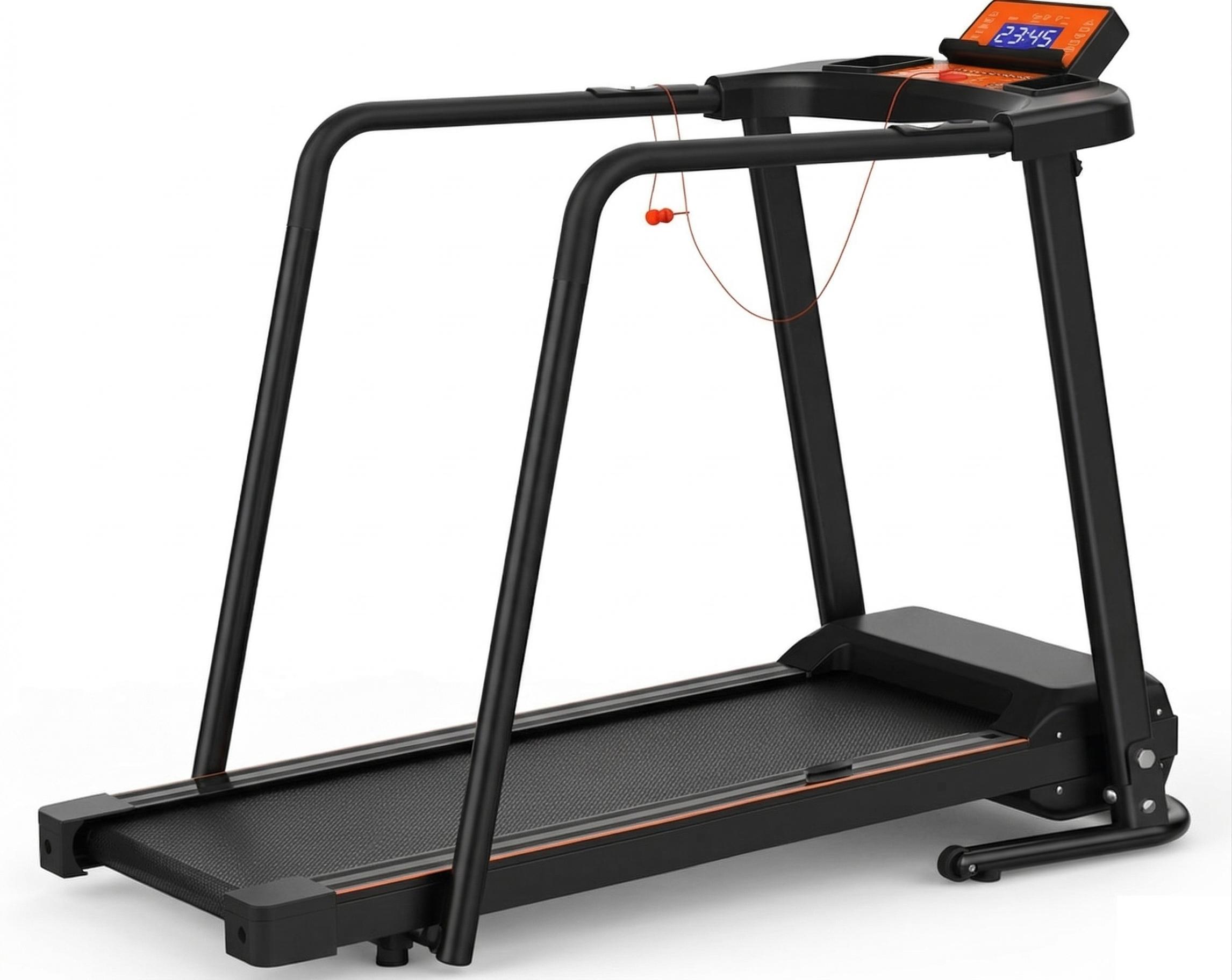Clover Fitness S200 Senior Laufband - Maximale Sicherheit durch extra lange Haltegriffe - 120kg Tragkraft & Pro-Joint Dämpfung