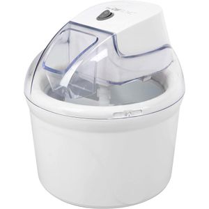 Clatronic Eismaschine ICM 3764, für 1,5 Liter, mit Kühlakku, 12 Watt, aus Kunststoff, weiß