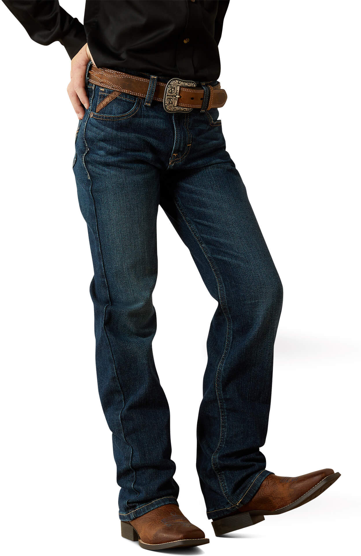 Kid's B4 Relaxed Stretch Legacy Boot Cut Jeans in Chief, Size: 7 Regular by Ariat