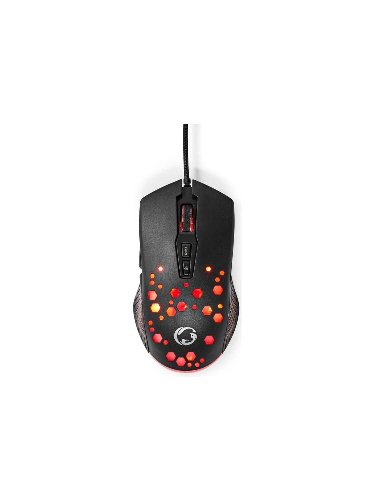 Nedis Gaming - mouse - USB - black - Maus (Schwarz)