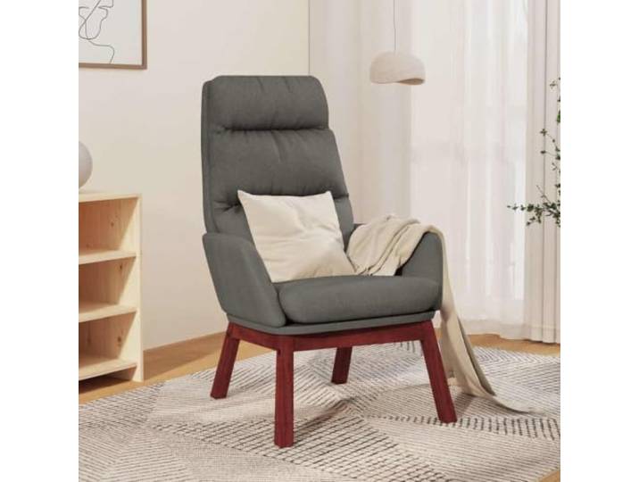 NLQMSU Relaxsessel, hellgrau, Stoff mit Armlehnen und Füßen aus Holz Metallrahmen, massives Gummibaumholz, gepolsterter Sitz, weicher Stoff, moderner Wohnzimmer-Stil